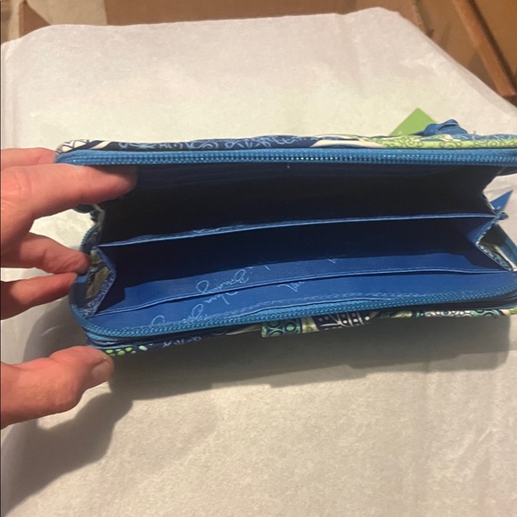 Vera Bradley Blue and Green Patterned Wallet - Picture 3 of 5